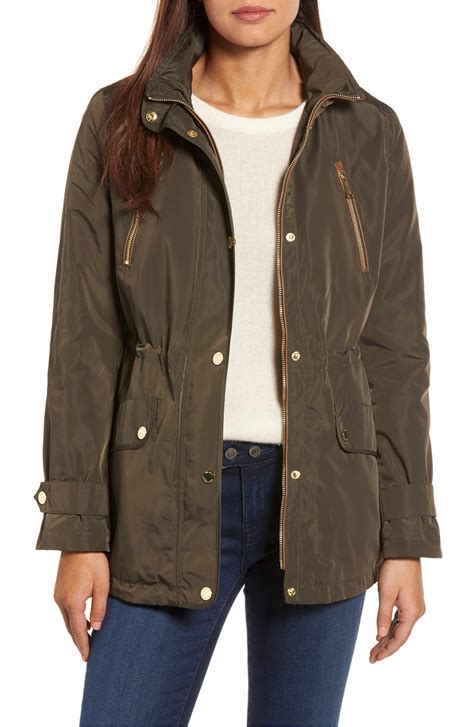 michael michael kors faux leather anorak